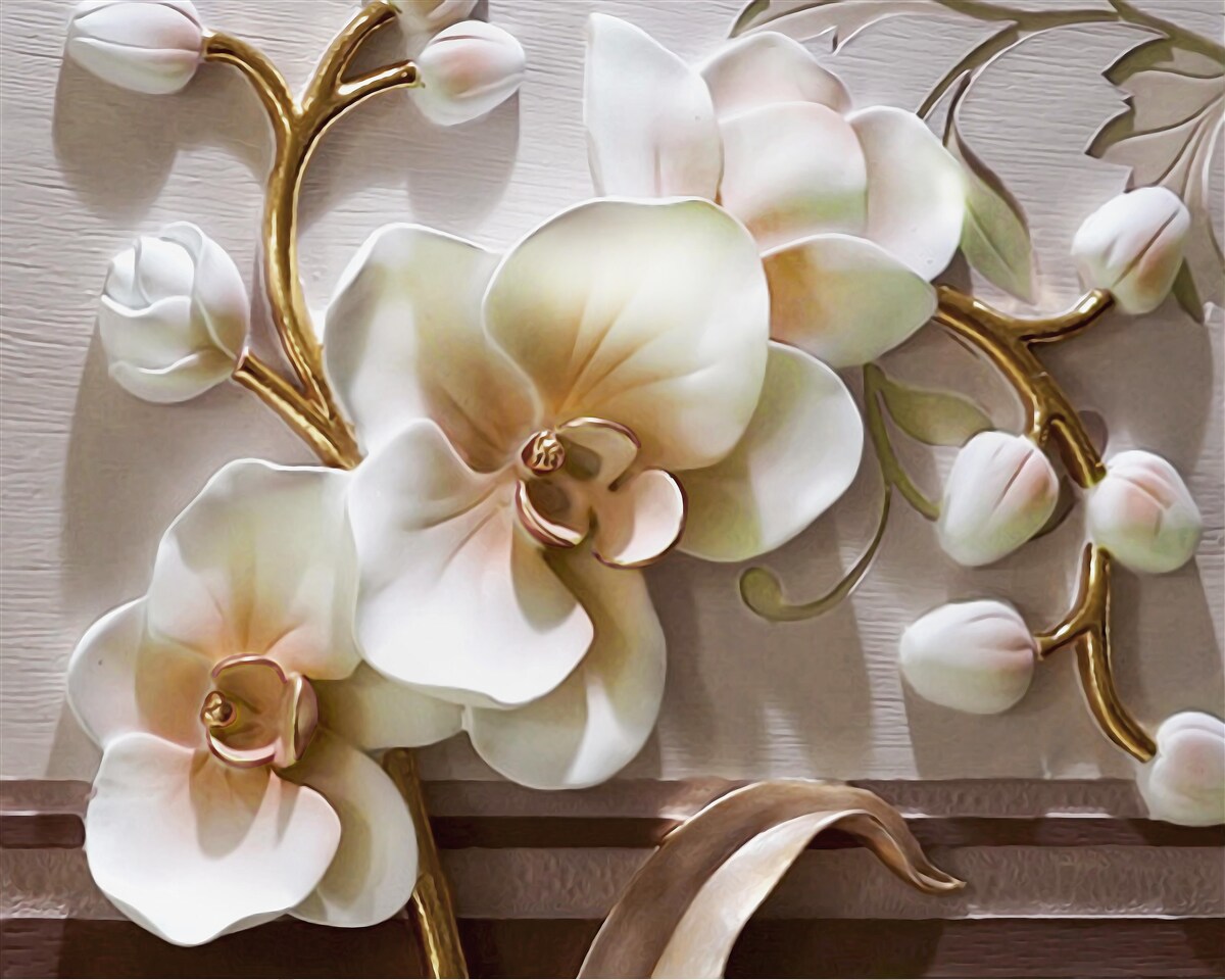 Fototapeta nádherné vetvy snehovo bielej orchidey