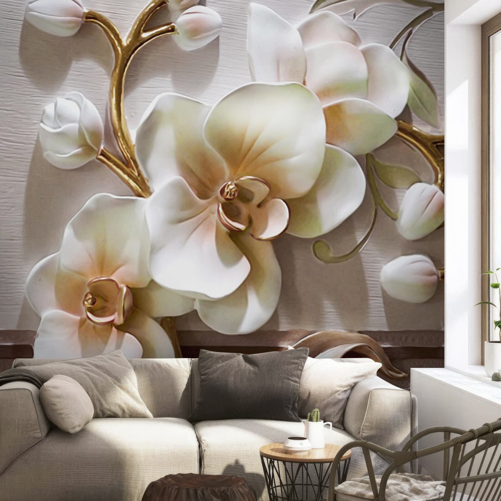 Fototapeta nádherné vetvy snehovo bielej orchidey