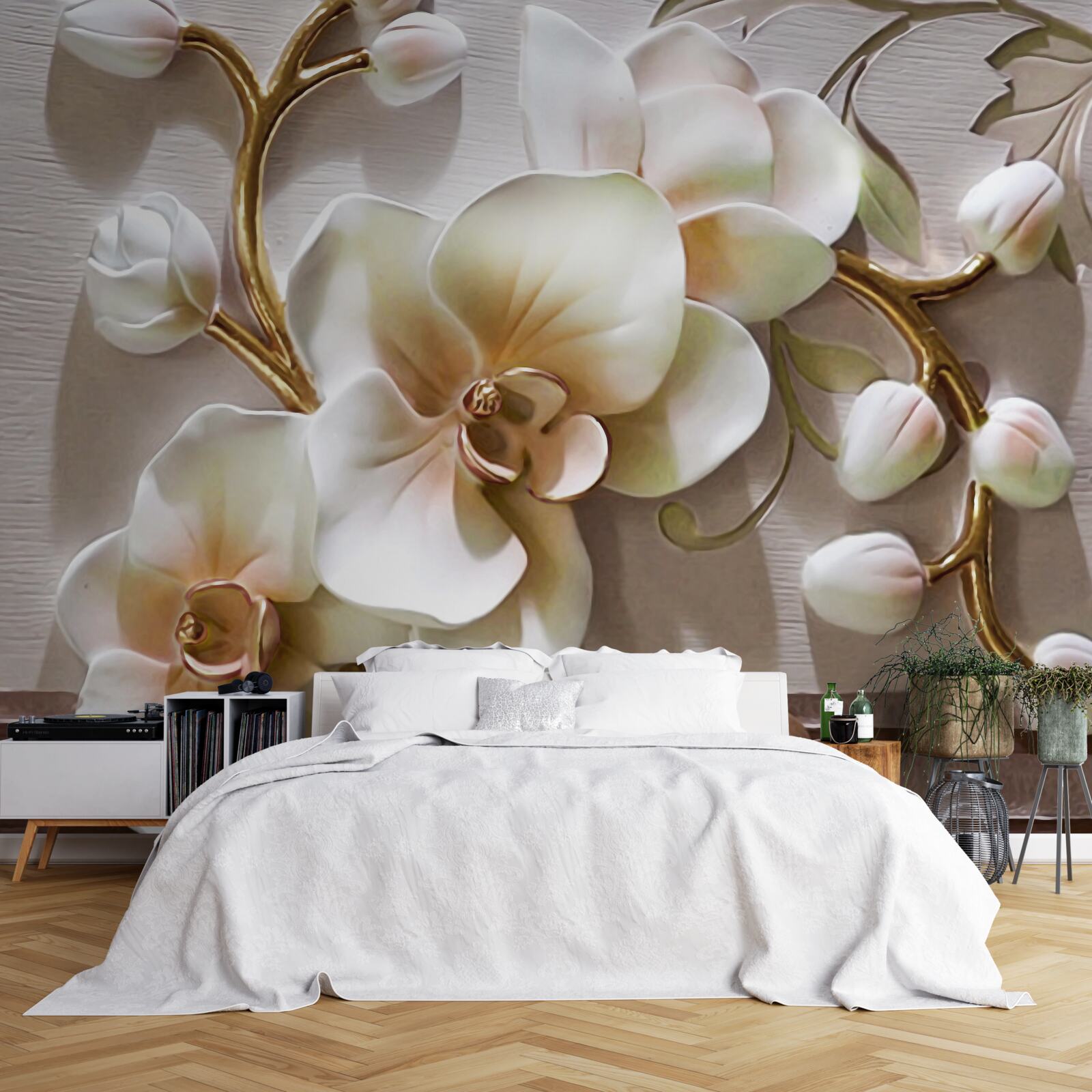 Fototapeta nádherné vetvy snehovo bielej orchidey