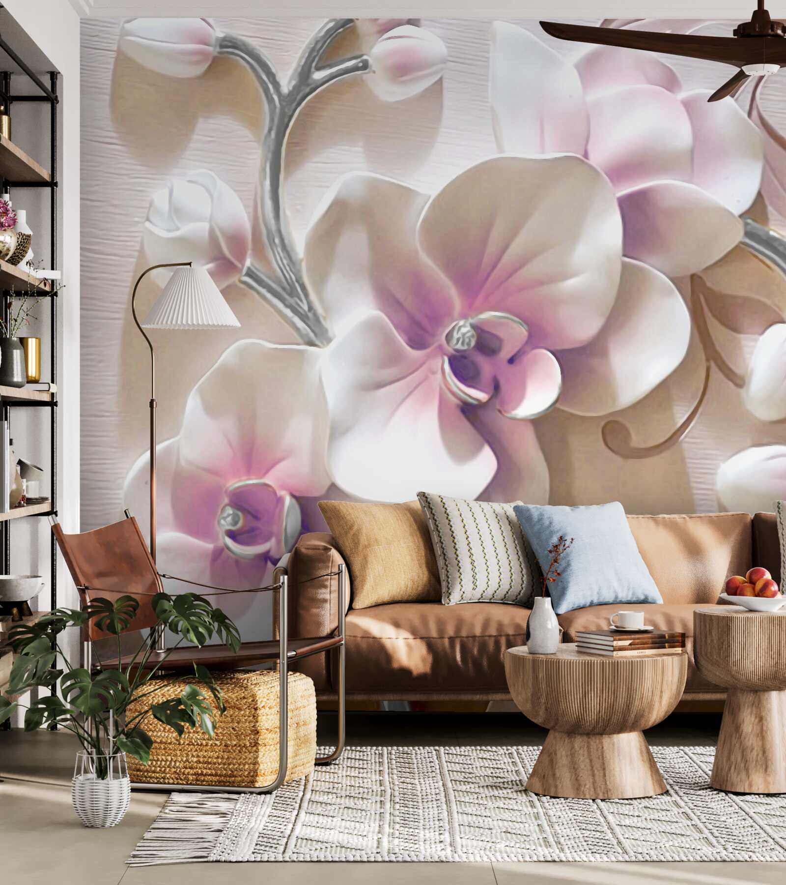 Fototapeta orchidea v bielych, sviežich púčikoch