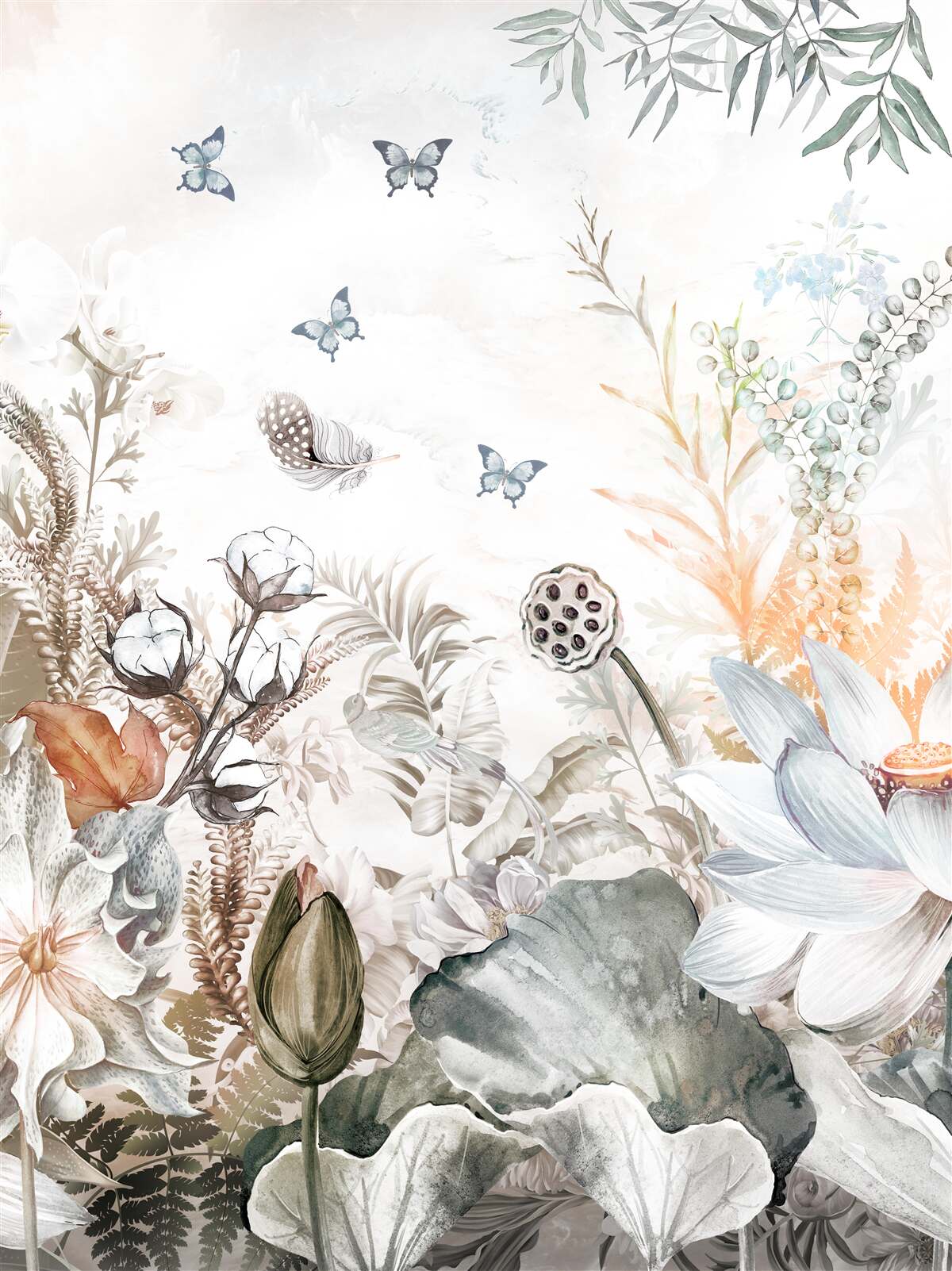 Fototapeta kvitnú motýle a tropické lesy