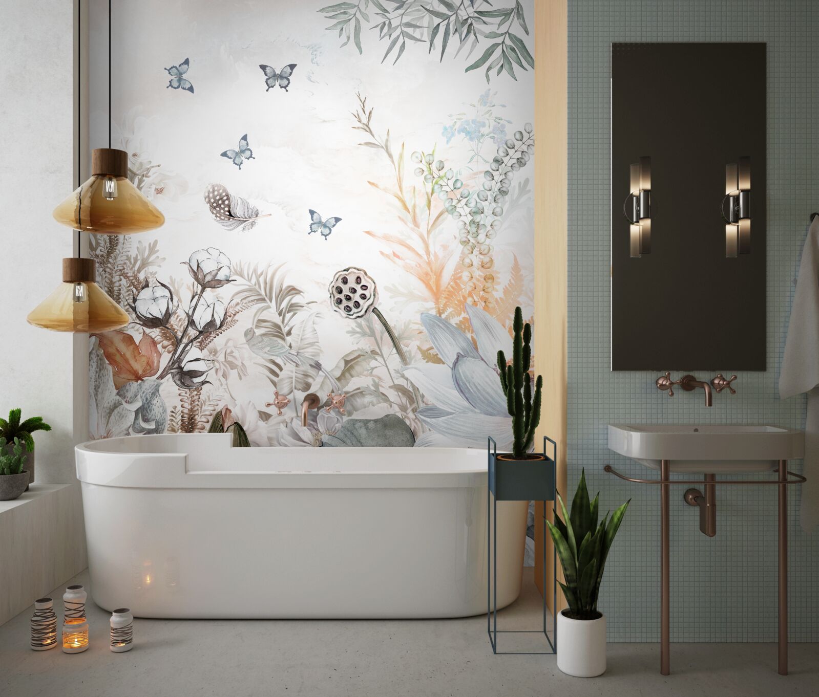 Fototapeta kvitnú motýle a tropické lesy