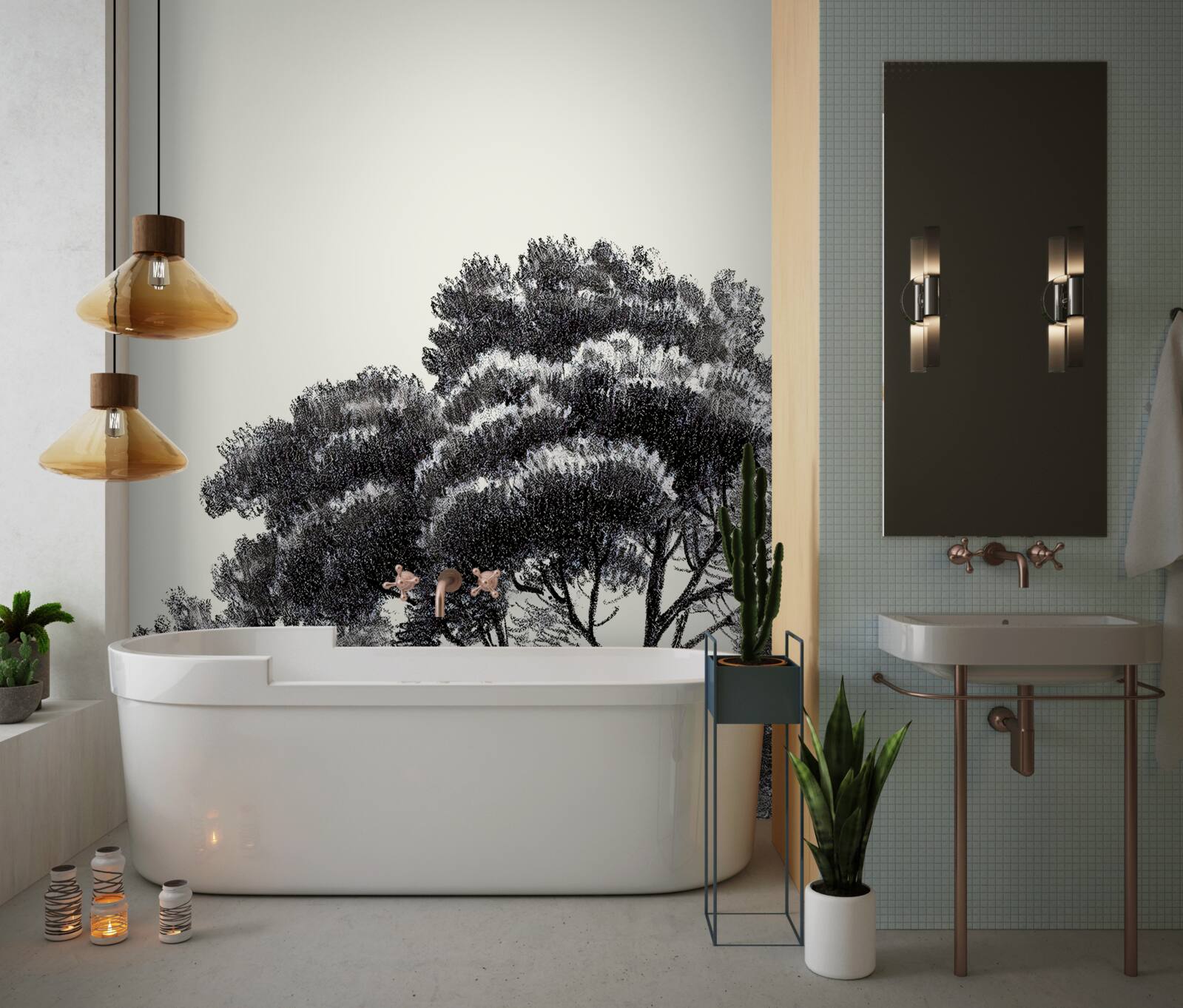 Fototapeta husto lemujúci veľký strom pokrytý lesom