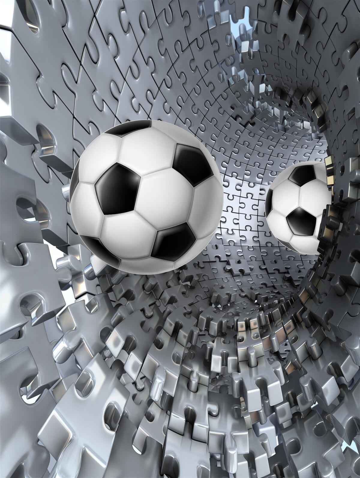 Fototapeta úlomky vírovej mozaiky obklopujú futbalovú loptu