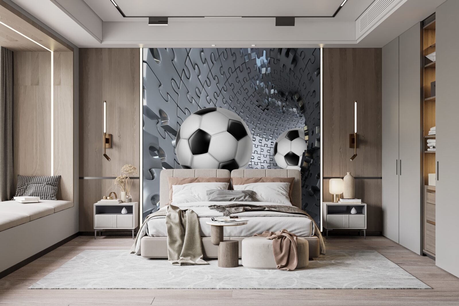 Fototapeta úlomky vírovej mozaiky obklopujú futbalovú loptu