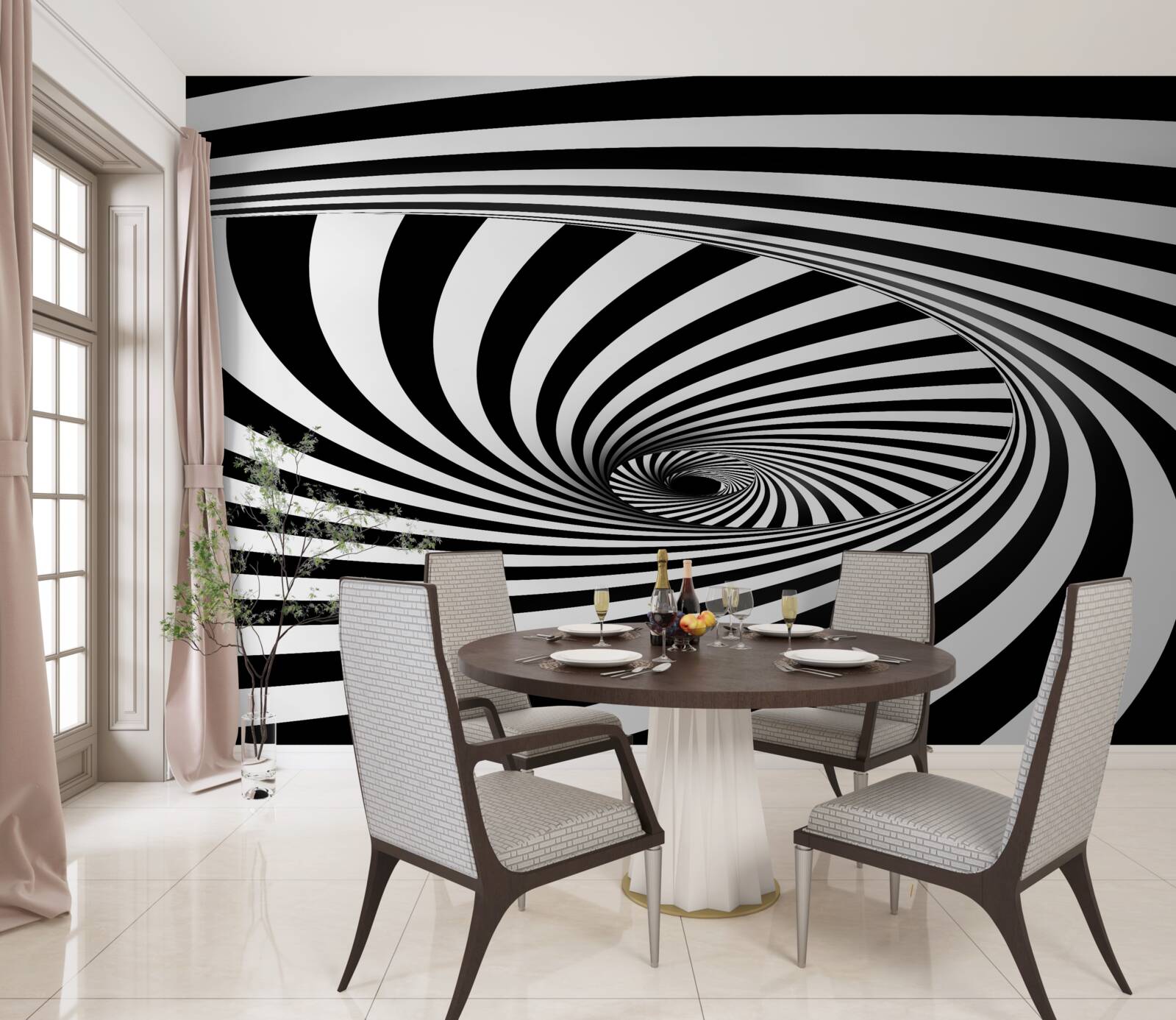 Fototapeta vír absorbuje pásiky bielej a čiernej farby