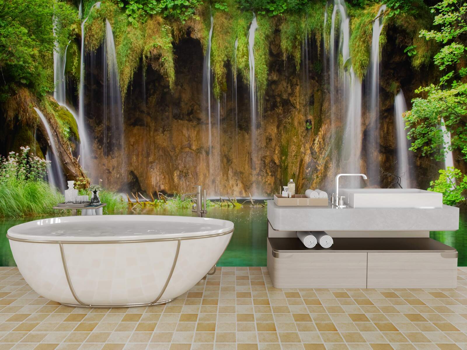 Fototapeta krásny vodopád v horách