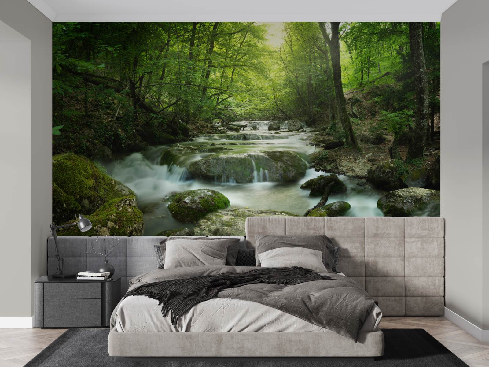 Fototapeta pokojné vody lesného vodopádu