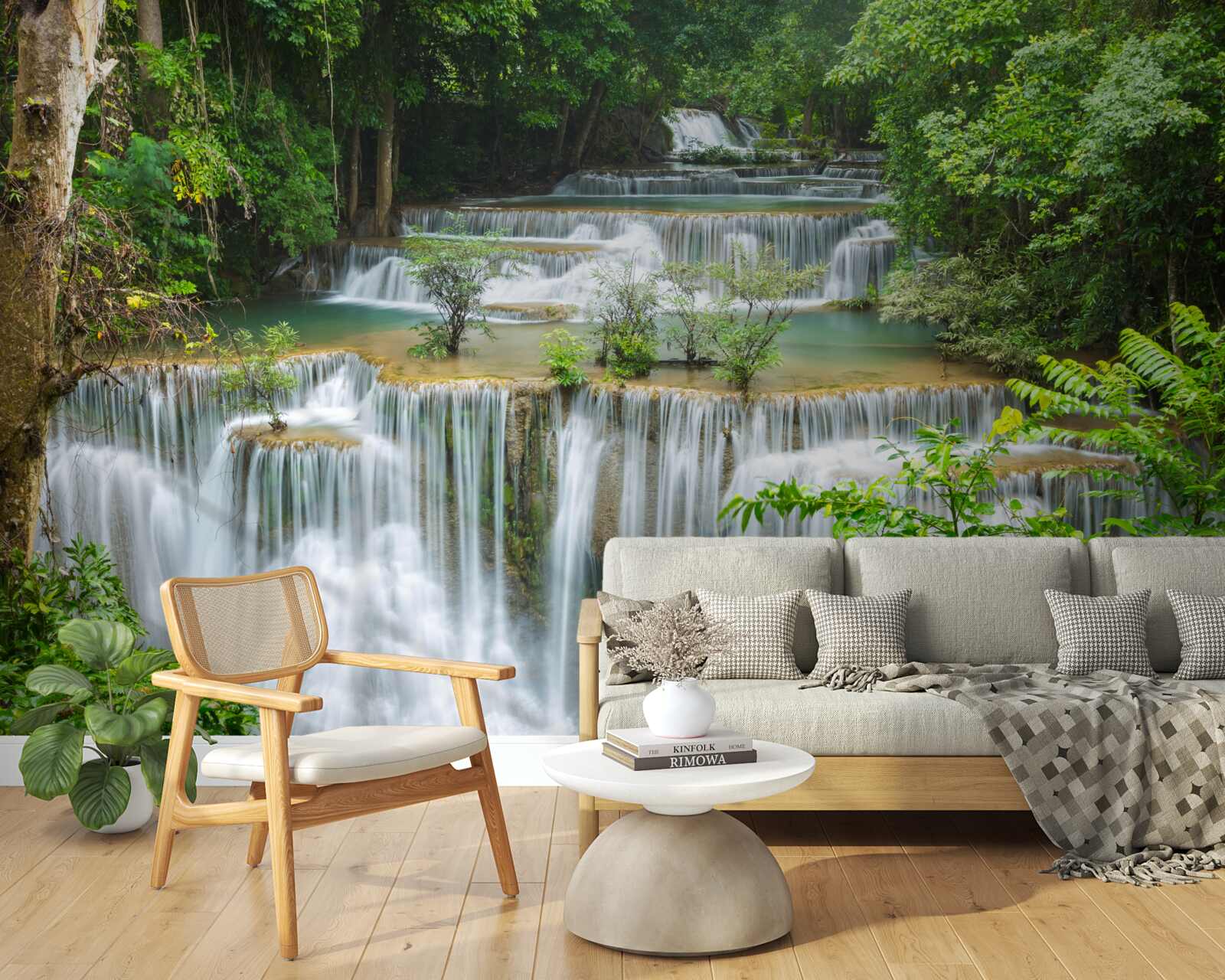 Fototapeta majestátny vodopád, z ktorého s ohlušujúcim hlukom rýchlo padá voda