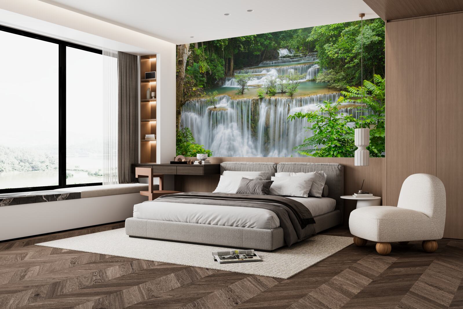 Fototapeta majestátny vodopád, z ktorého s ohlušujúcim hlukom rýchlo padá voda