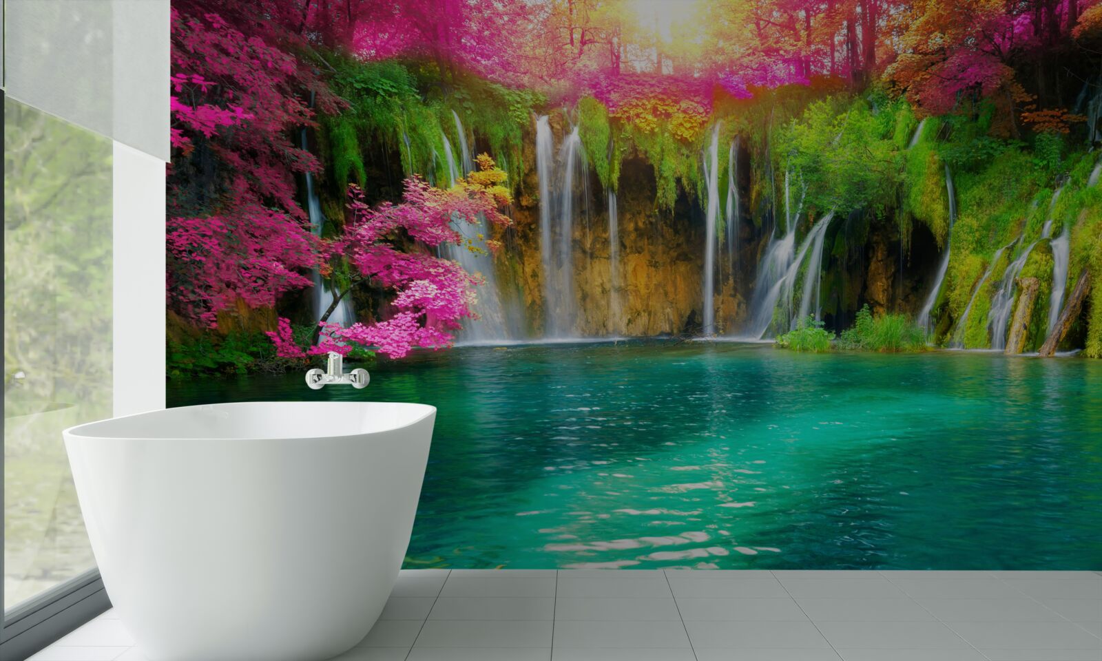 Fototapeta vodopád má čistú vodu a vyzerá ako kúsok raja