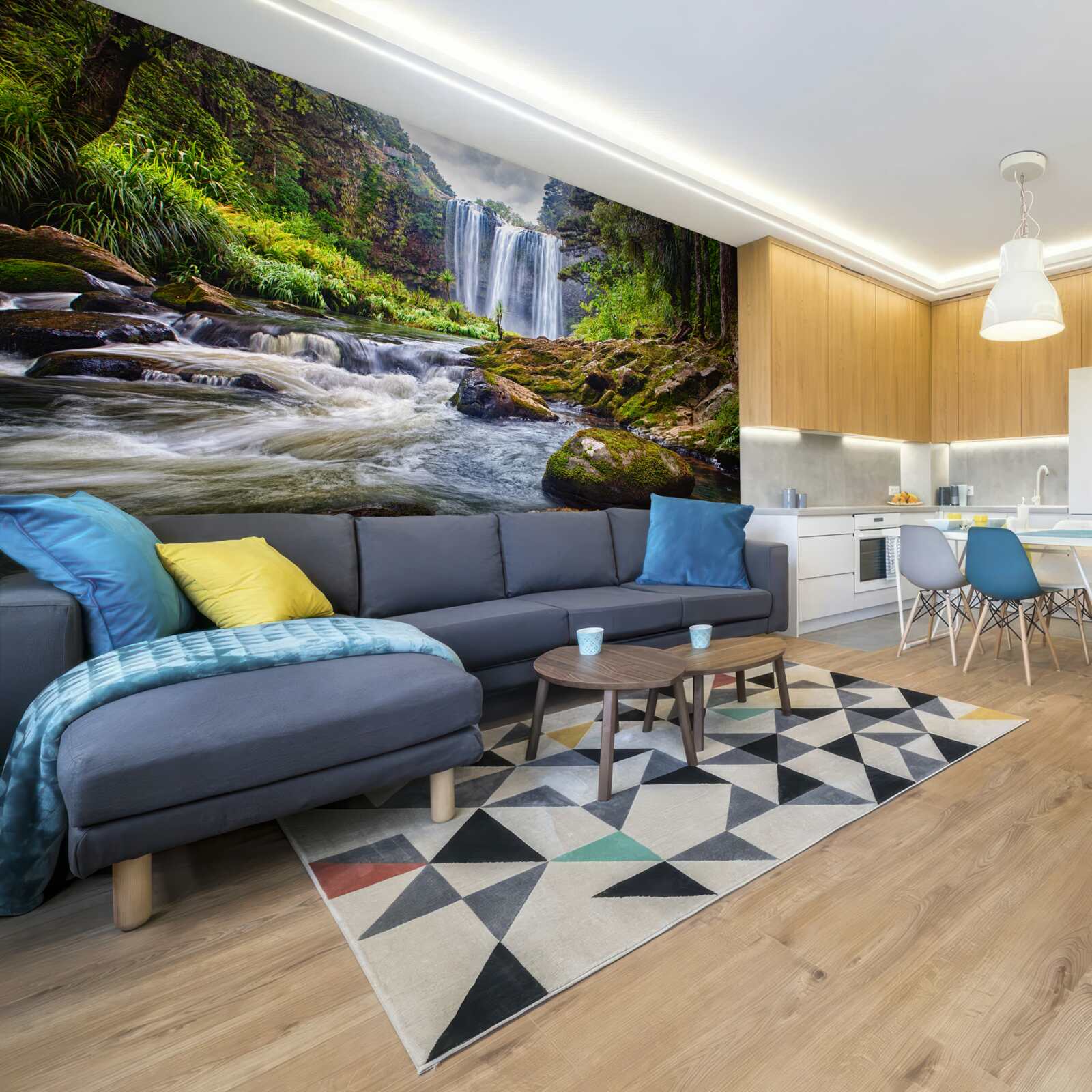 Fototapeta hlasný zvuk vodopádu padajúceho z vrcholu hory