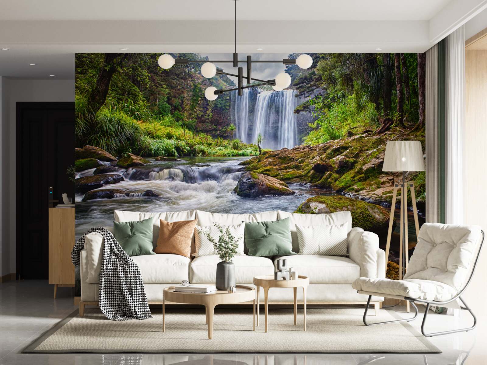 Fototapeta hlasný zvuk vodopádu padajúceho z vrcholu hory