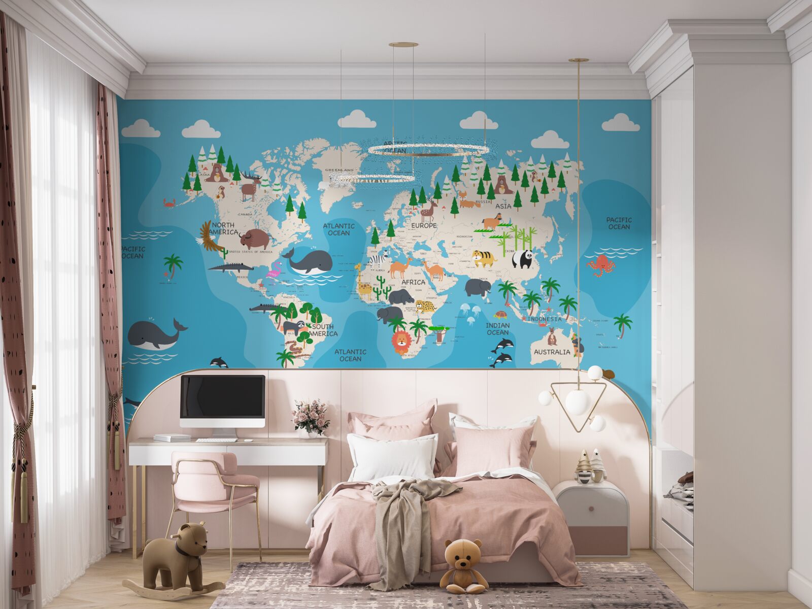 Fototapeta obraz sveta na modrom pozadí