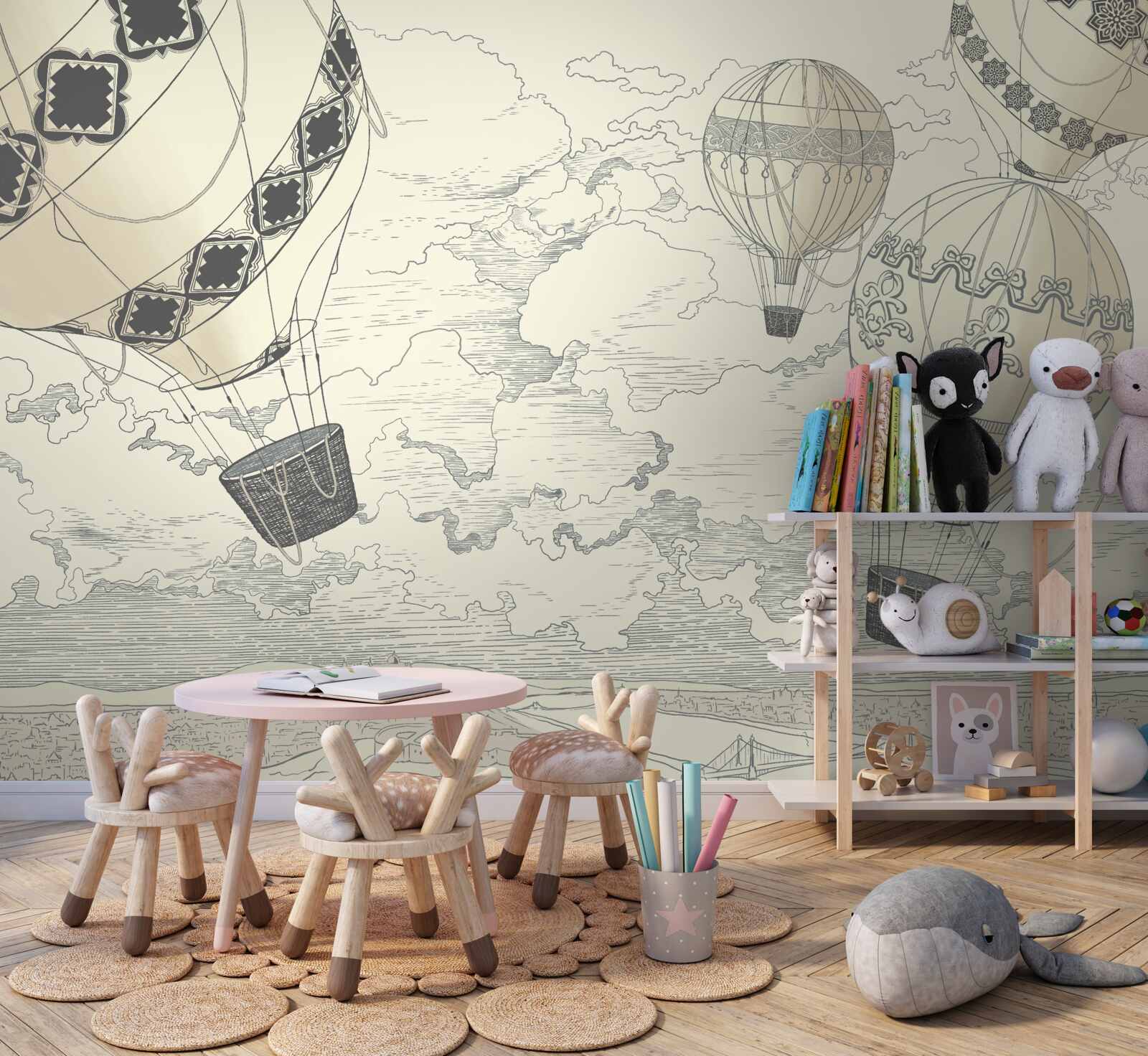 Fototapeta balóny plávajú na oblohe