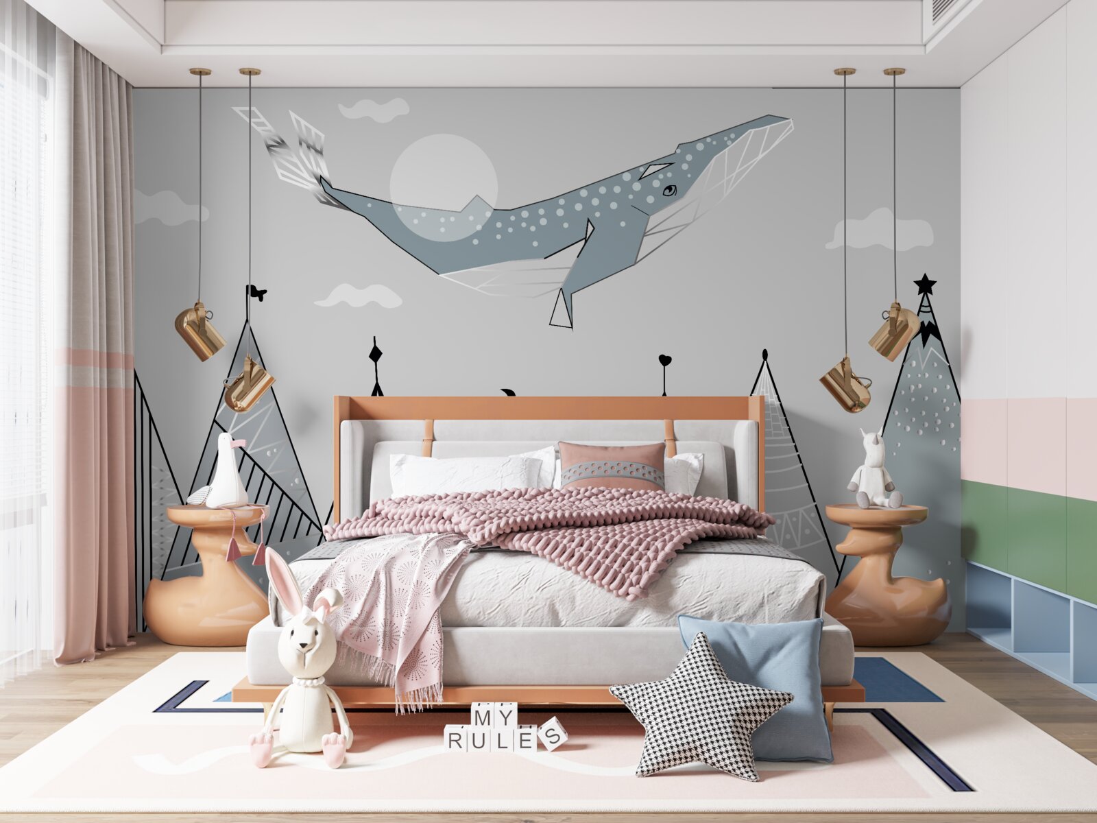 Fototapeta Nad horami sa vznáša vorvaň