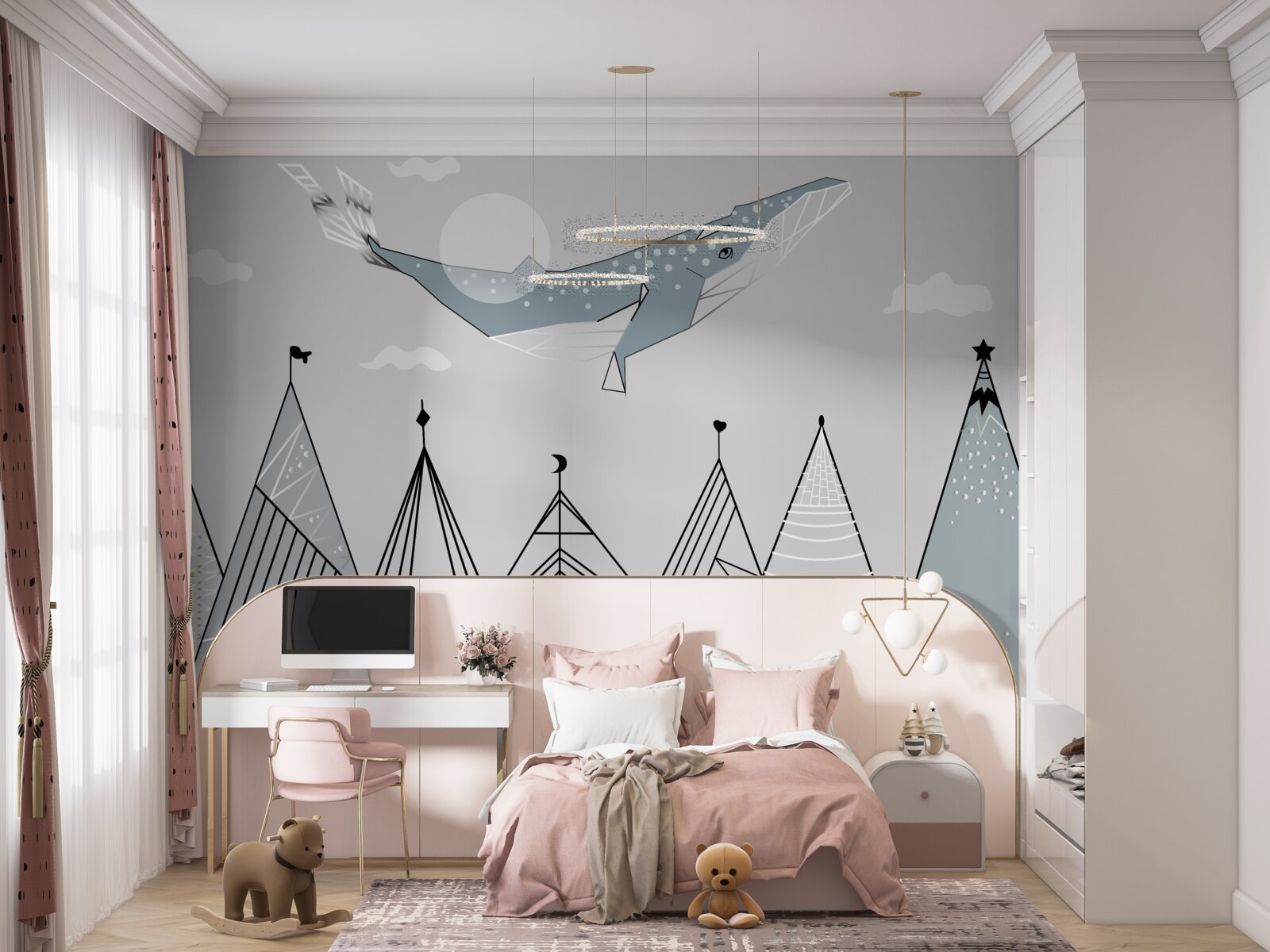 Fototapeta Nad horami sa vznáša vorvaň