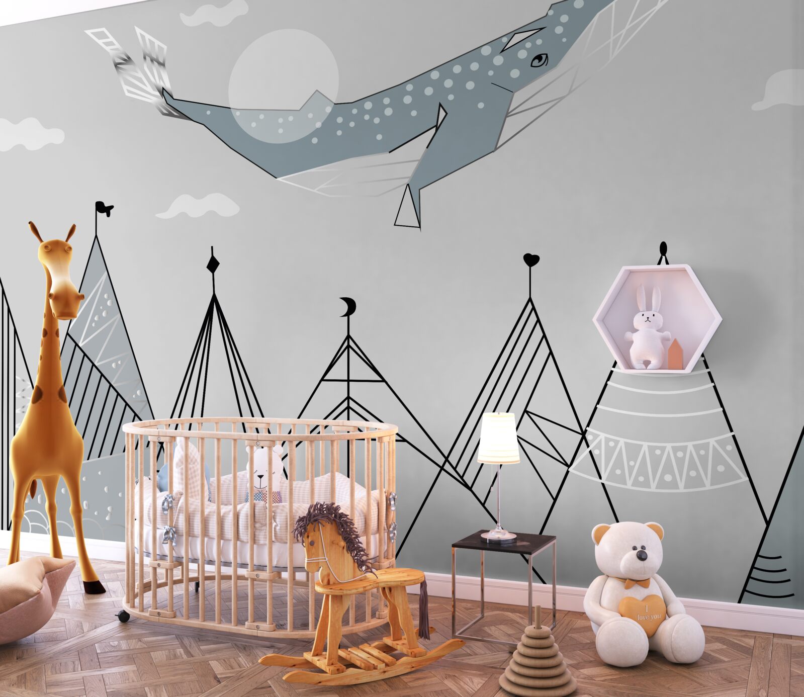 Fototapeta Nad horami sa vznáša vorvaň