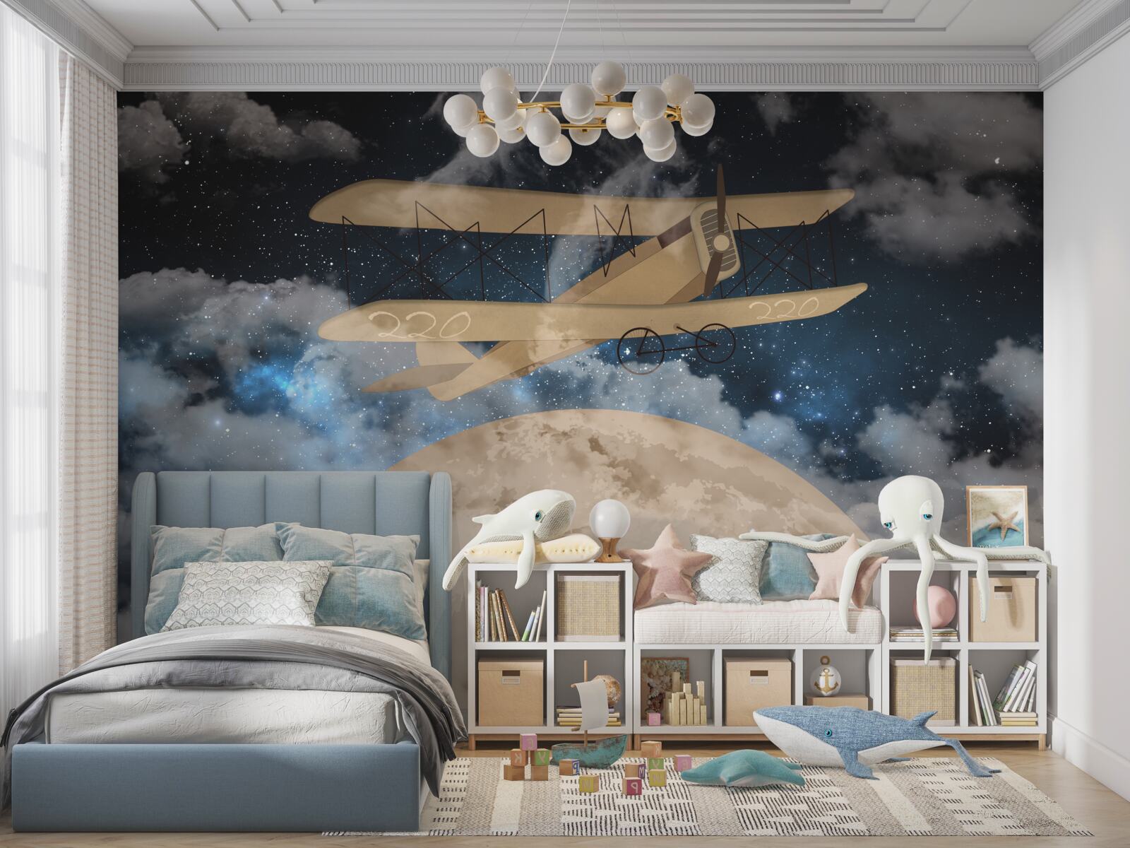 Fototapeta lietadlo s vrtuľovým motorom vo vzduchu