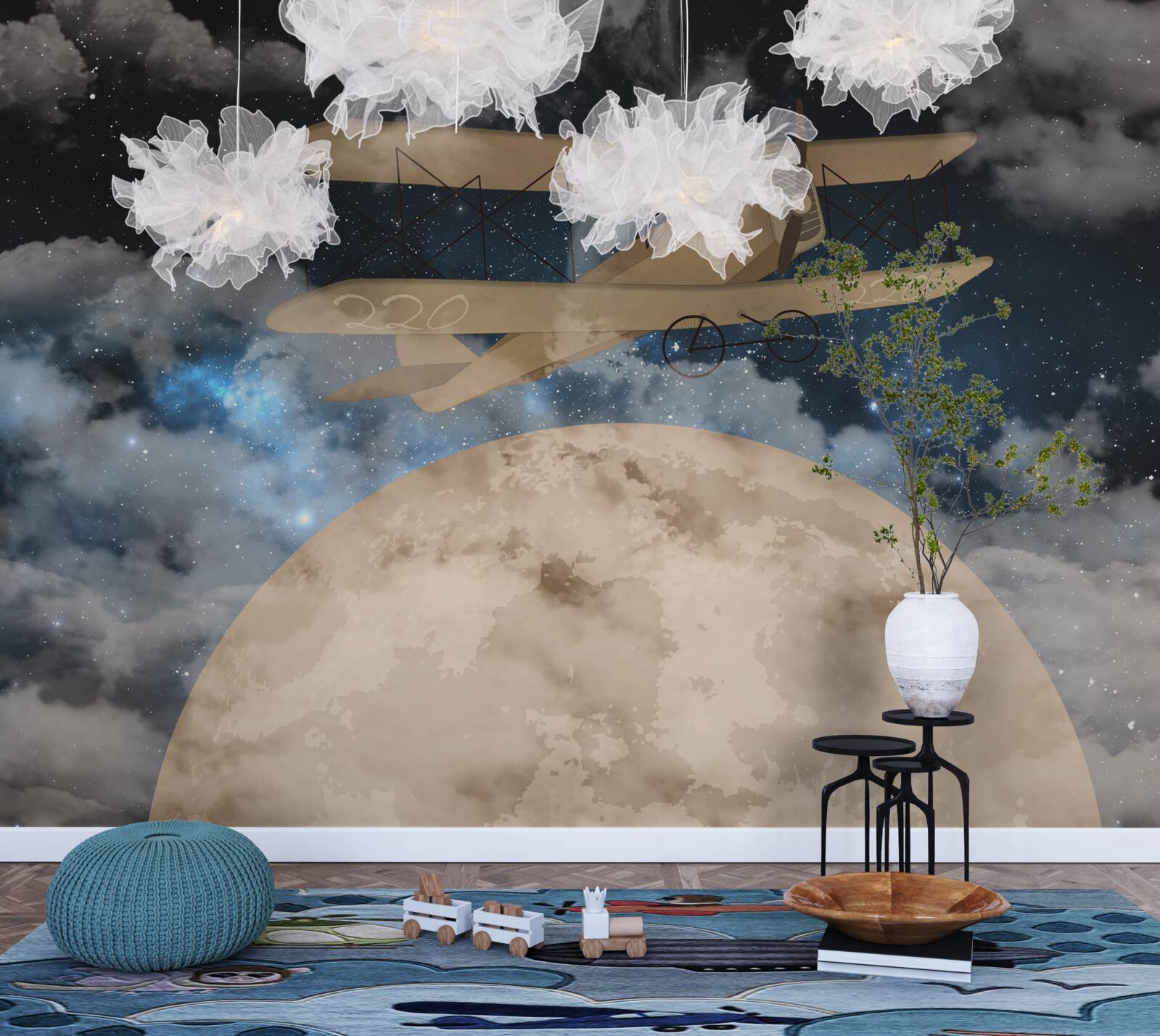 Fototapeta lietadlo s vrtuľovým motorom vo vzduchu