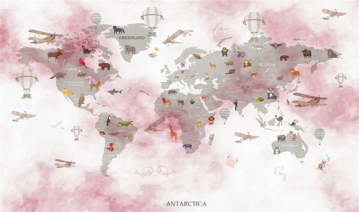 Fototapeta podrobná mapa sveta