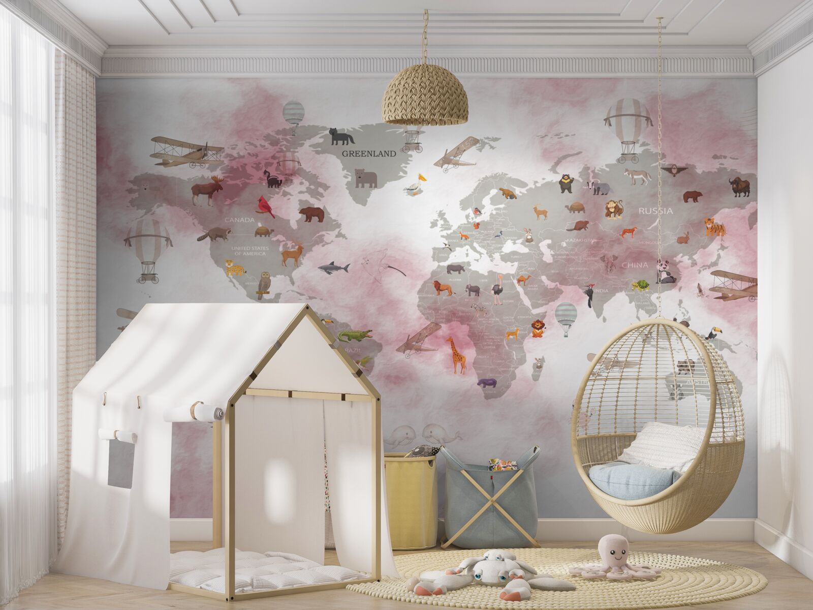 Fototapeta podrobná mapa sveta