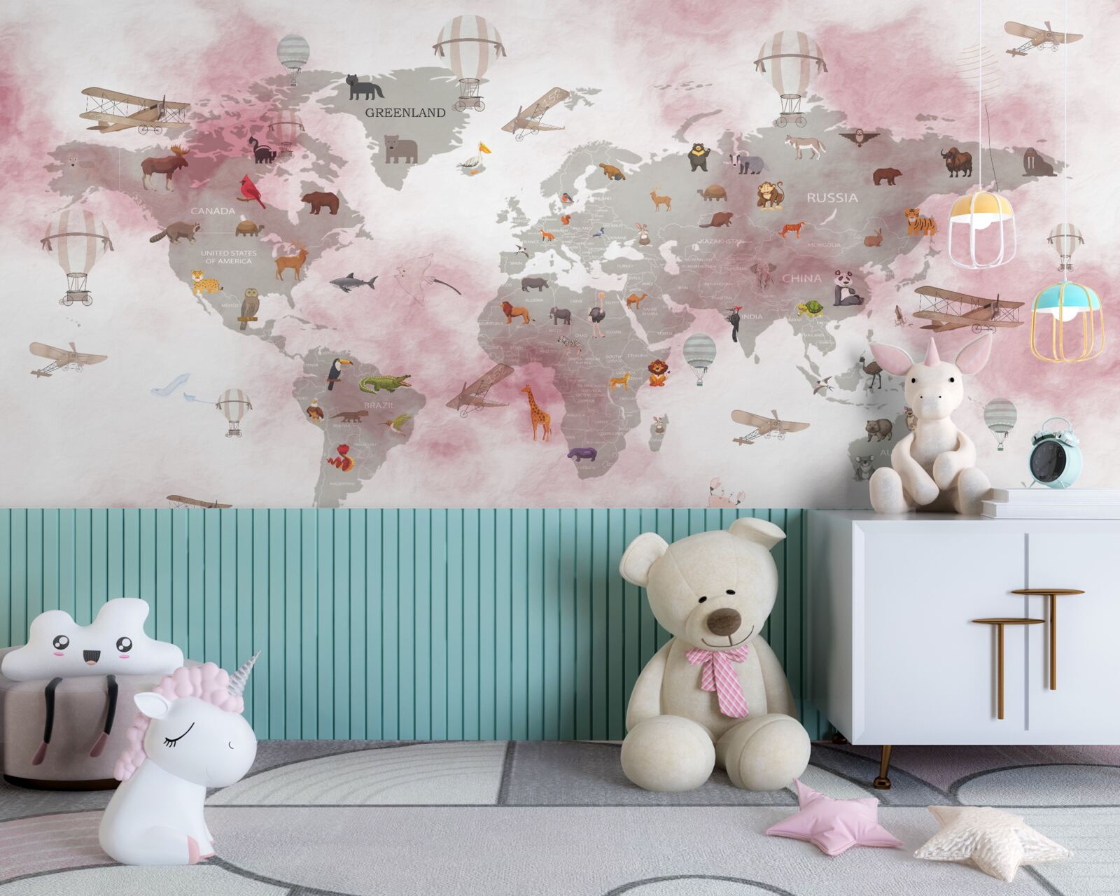 Fototapeta podrobná mapa sveta