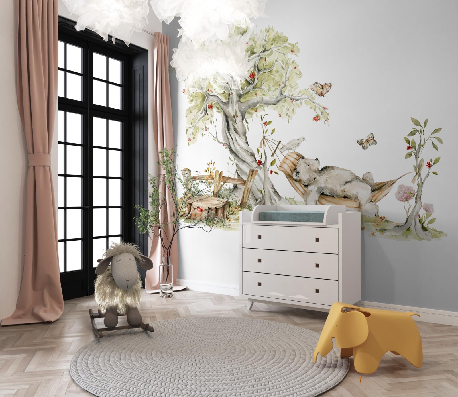 Fototapeta medveď relaxuje na hojdacej sieti