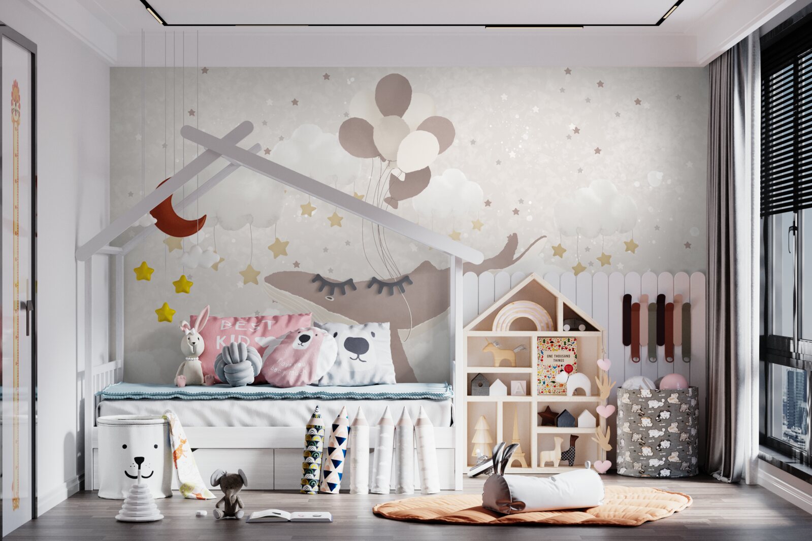 Fototapeta vorvaň pláva na balónoch