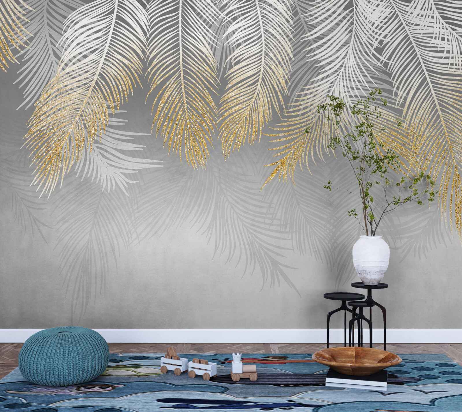 Fototapeta papraď z bieleho zlata
