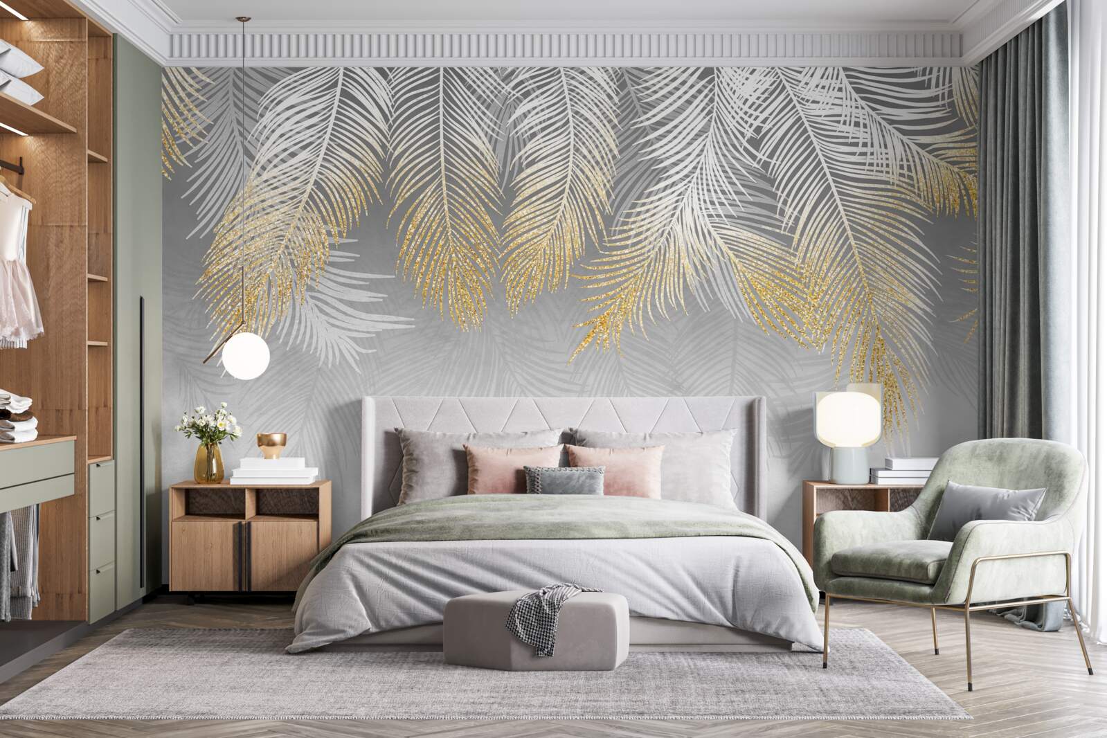 Fototapeta papraď z bieleho zlata