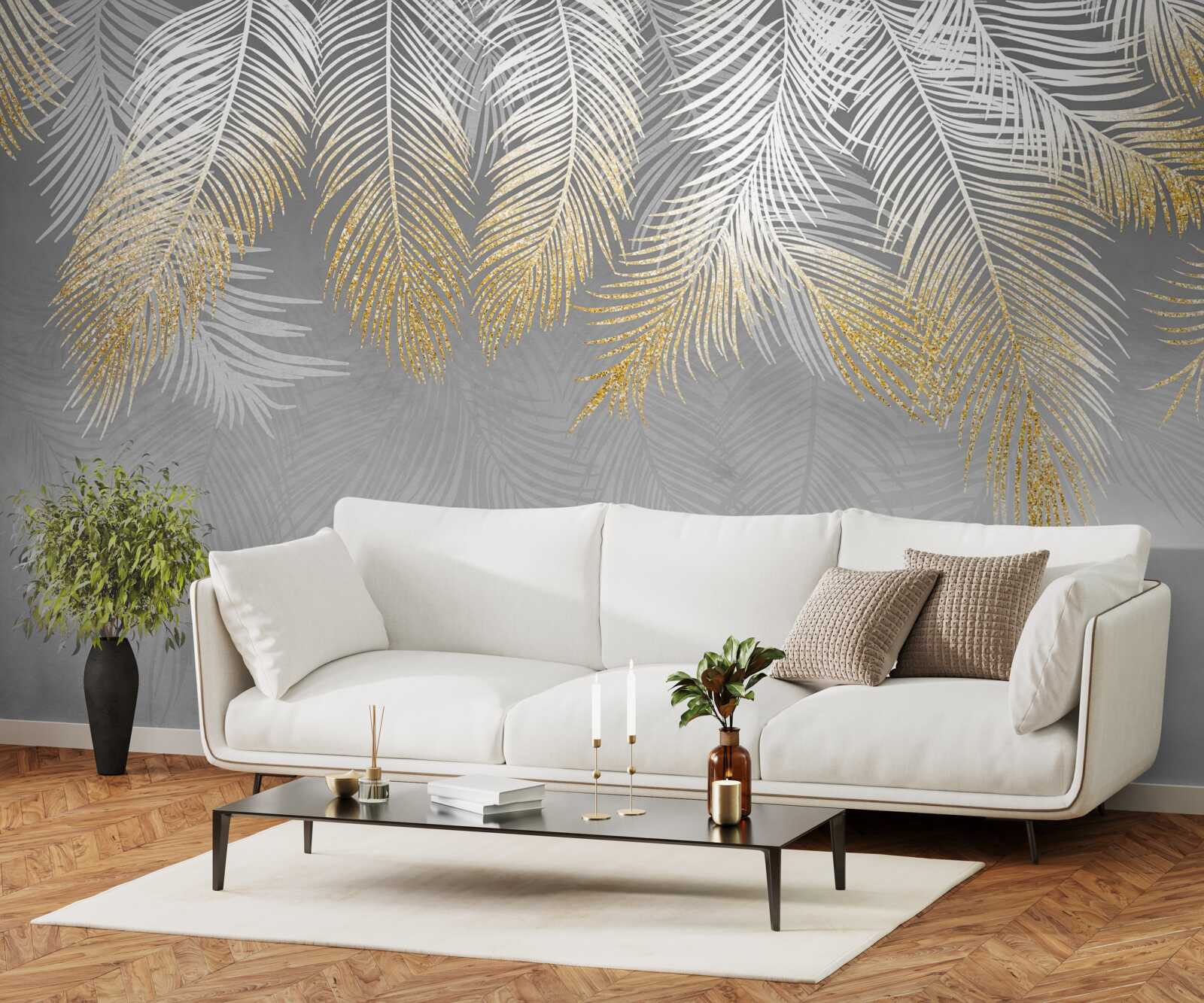Fototapeta papraď z bieleho zlata