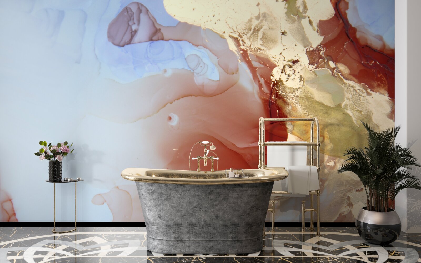 Fototapeta viacfarebné kvapky farby