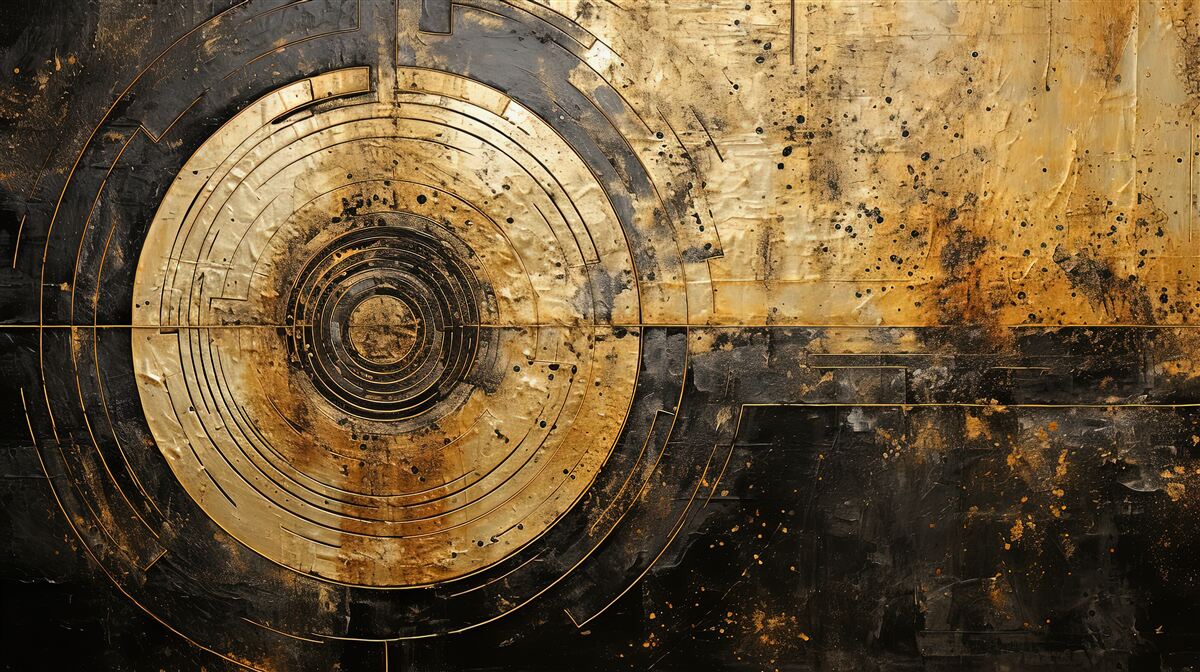 Fototapeta na čiernom pozadí sú zlaté akcenty