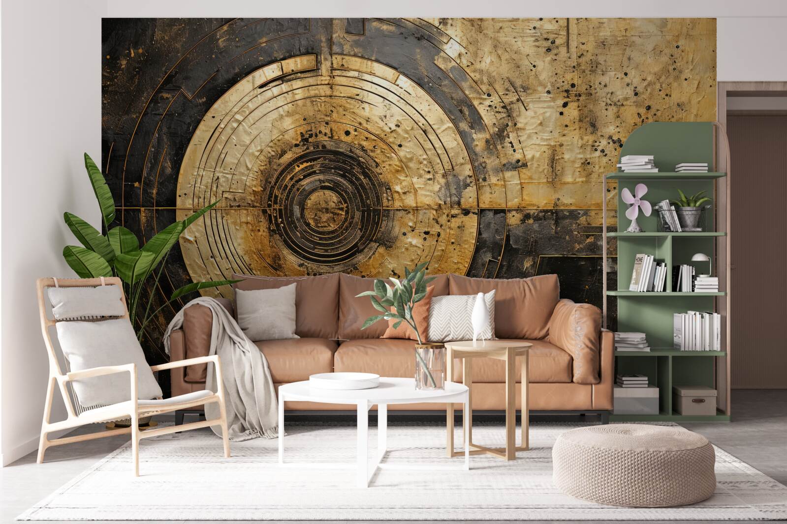 Fototapeta na čiernom pozadí sú zlaté akcenty