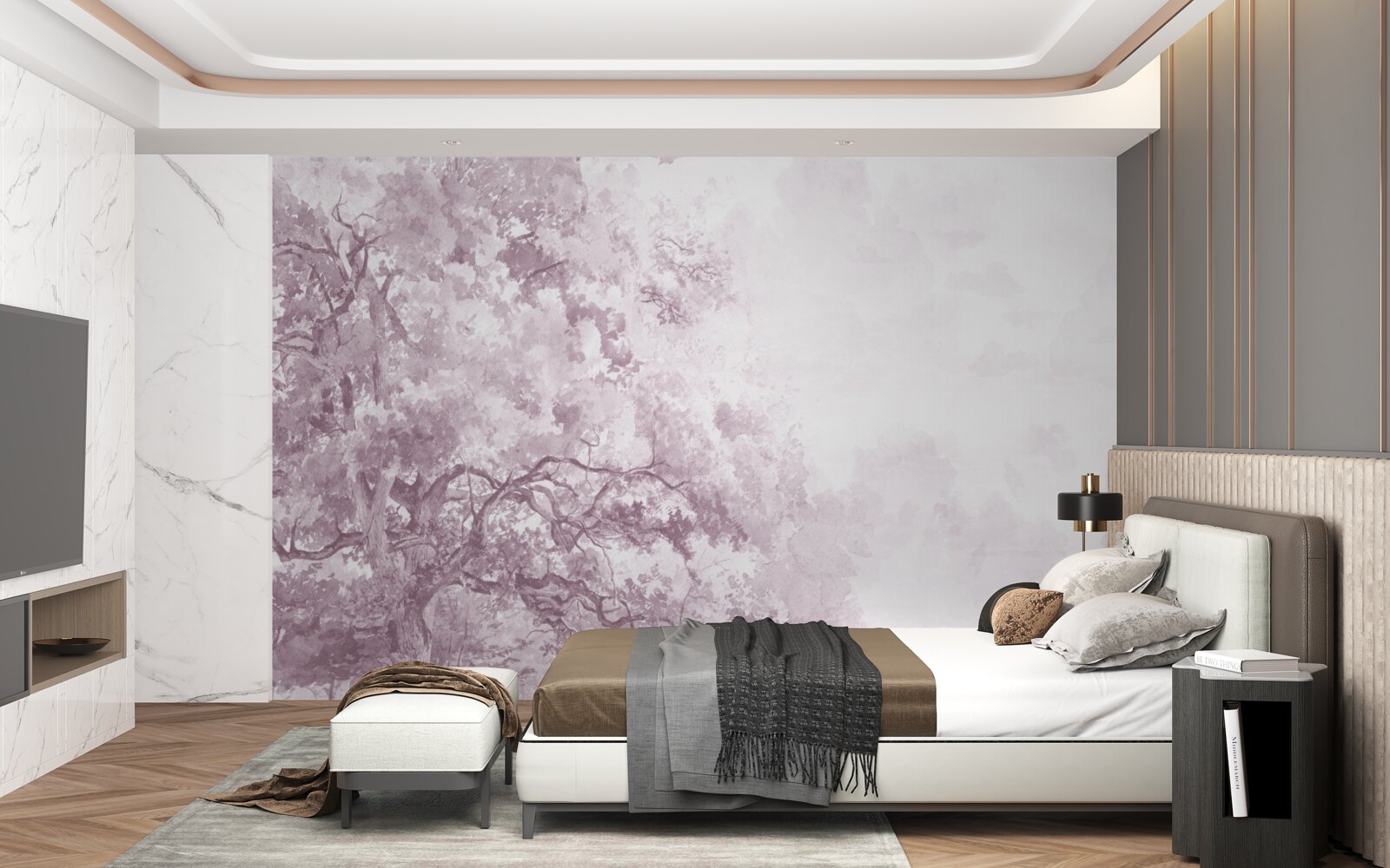 Fototapeta ranný les je zahalený v hmle