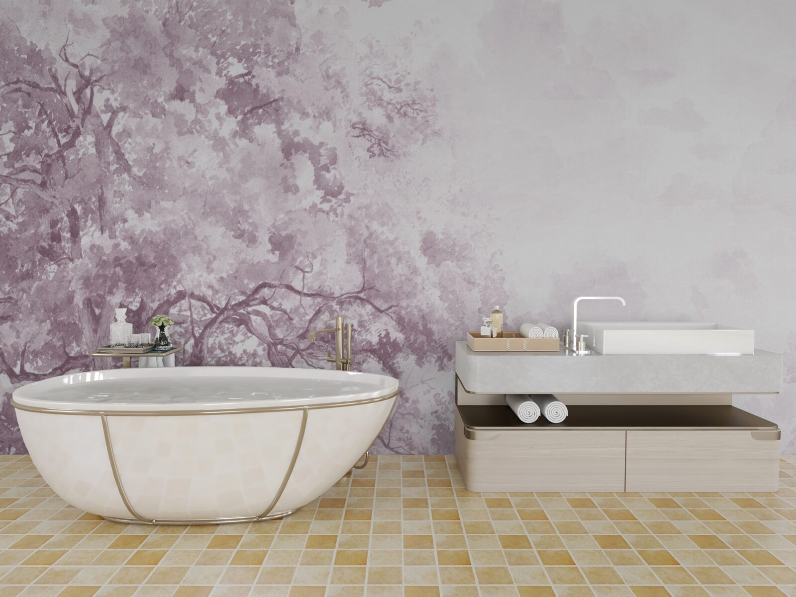 Fototapeta ranný les je zahalený v hmle