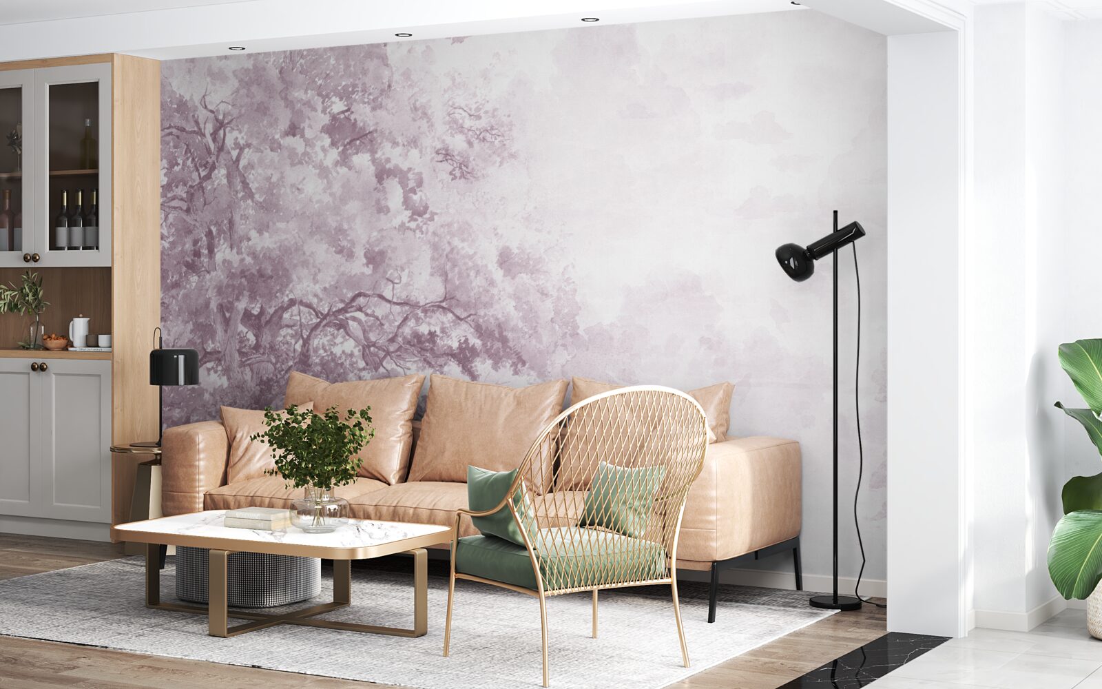 Fototapeta ranný les je zahalený v hmle