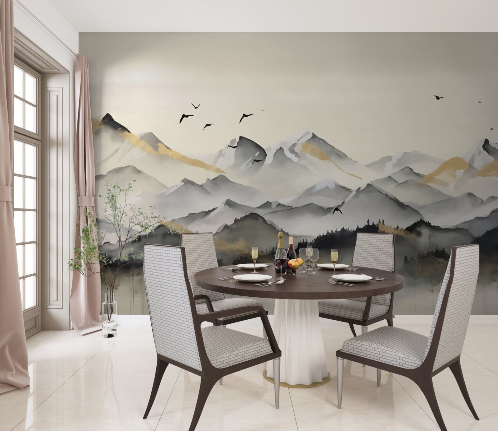 Fototapeta hmlisté hory