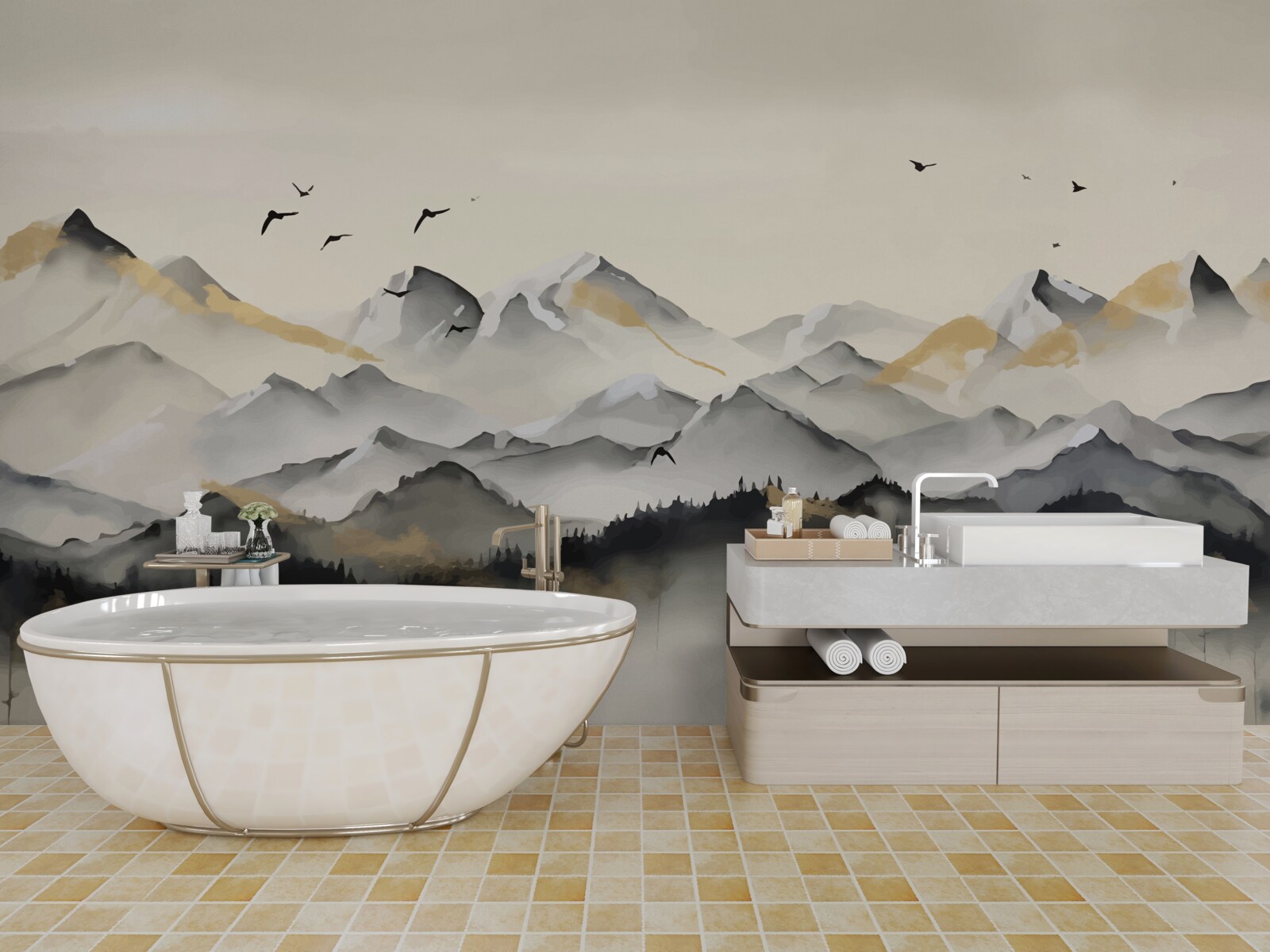 Fototapeta hmlisté hory