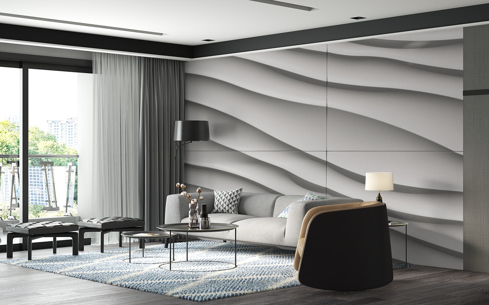 Fototapeta vlny sú modré a hladké