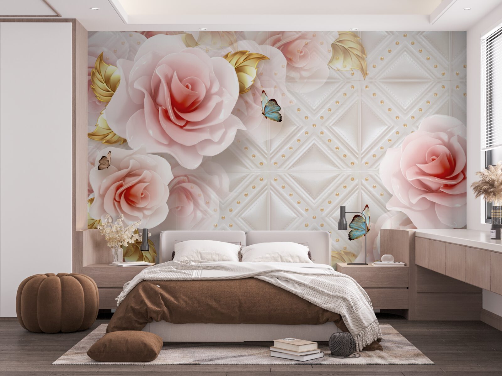 Fototapeta svetloružová ruža odhaľuje svoje luxusné púčiky