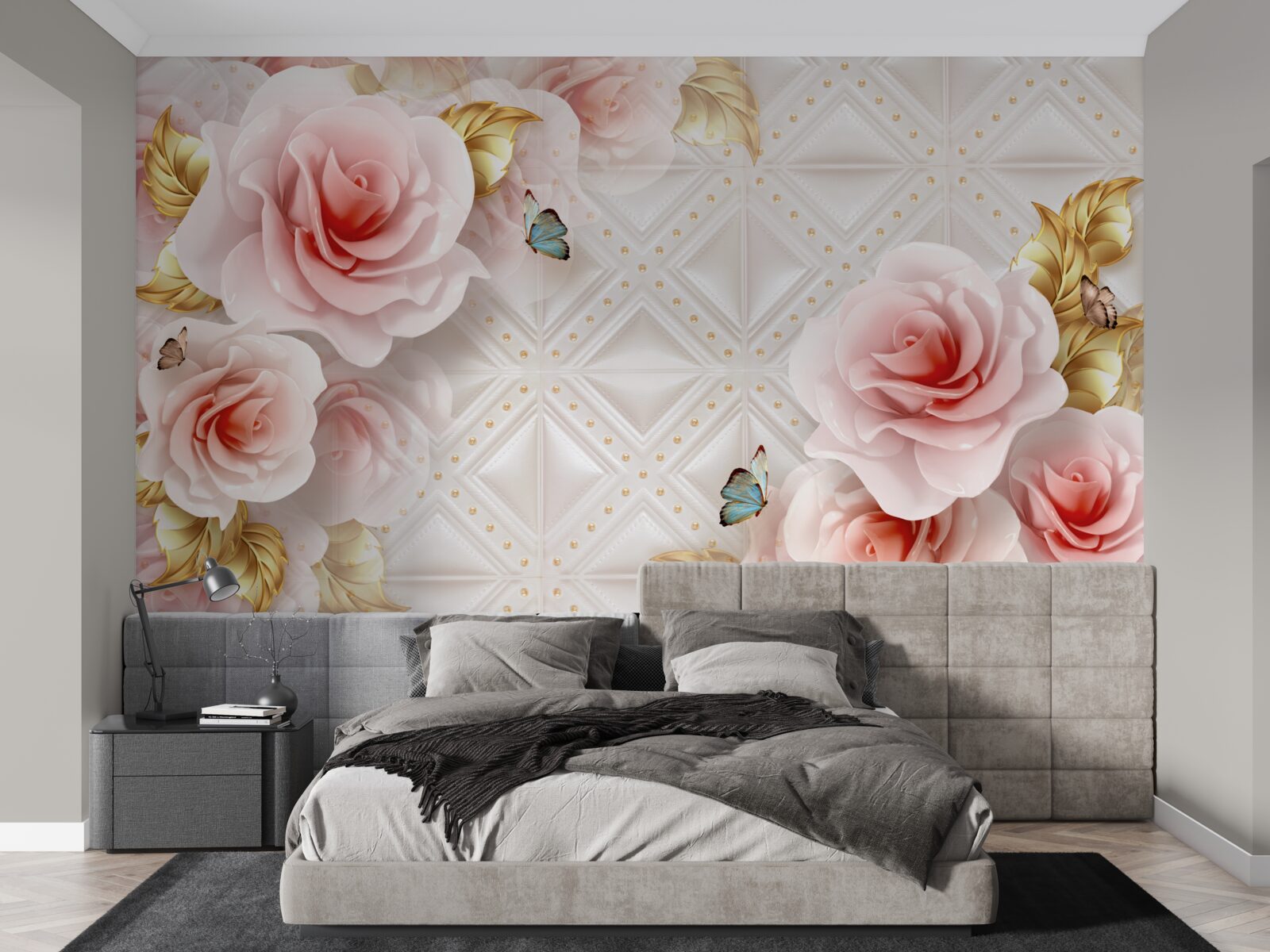 Fototapeta svetloružová ruža odhaľuje svoje luxusné púčiky