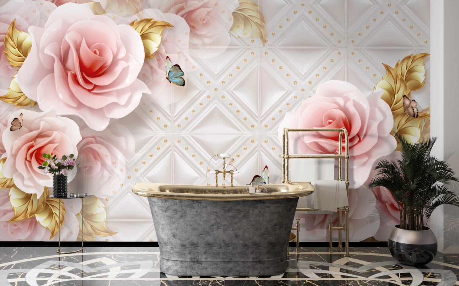 Fototapeta svetloružová ruža odhaľuje svoje luxusné púčiky