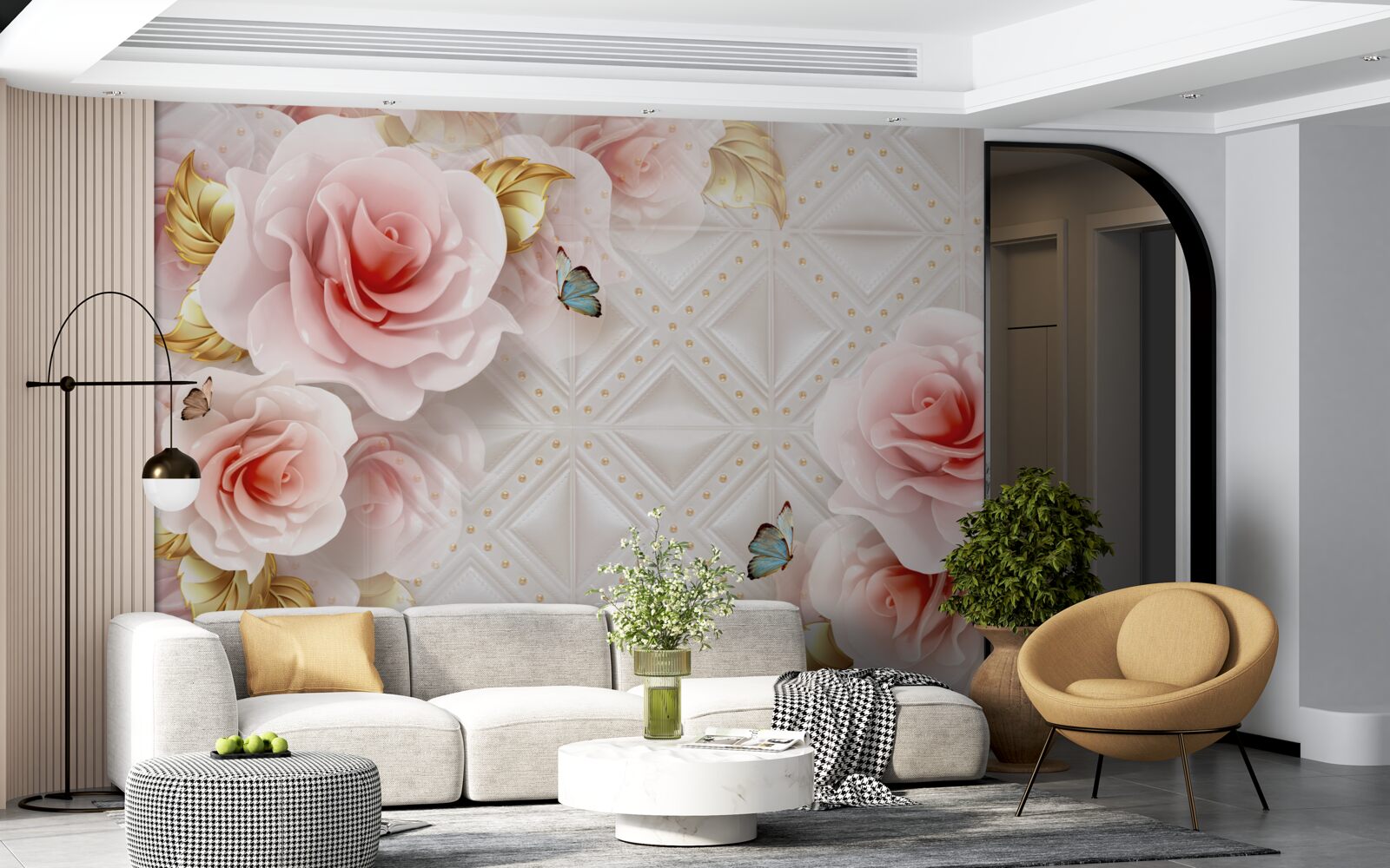 Fototapeta svetloružová ruža odhaľuje svoje luxusné púčiky