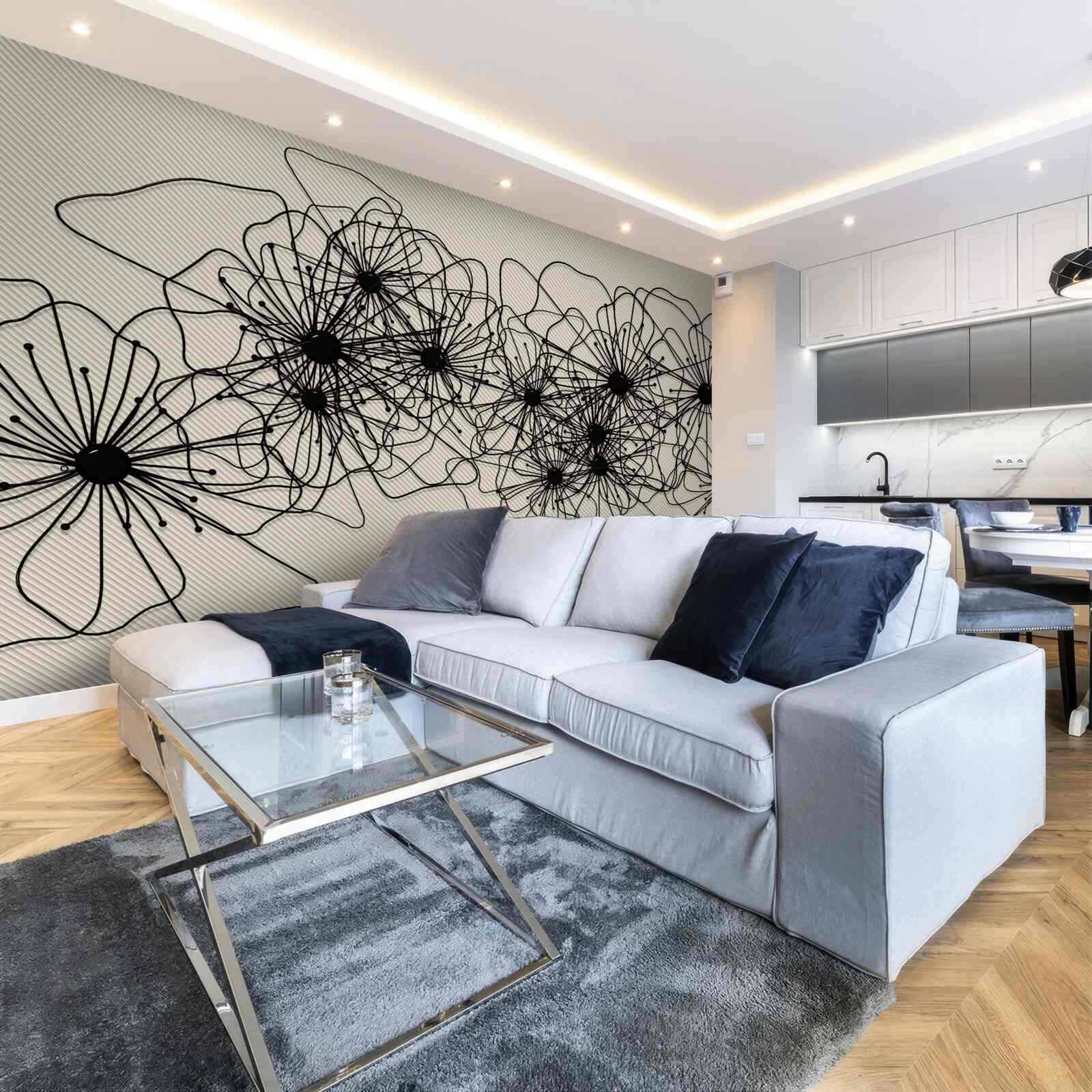 Fototapeta abstraktné kvety maku na hnedom pozadí