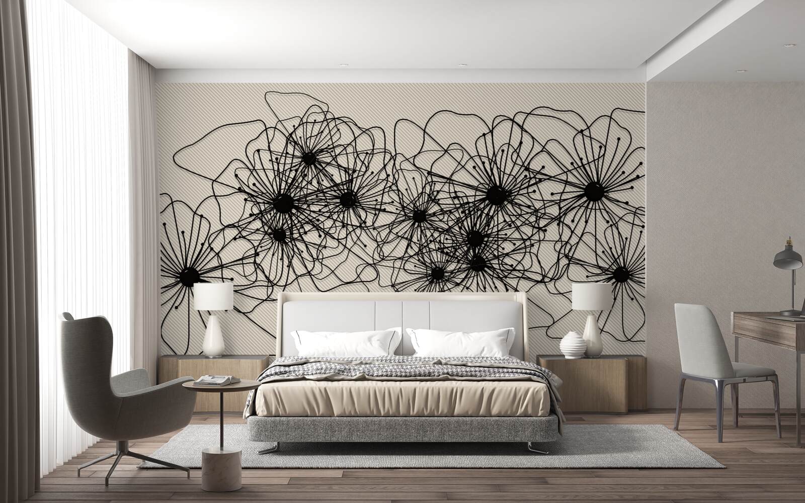 Fototapeta abstraktné kvety maku na hnedom pozadí