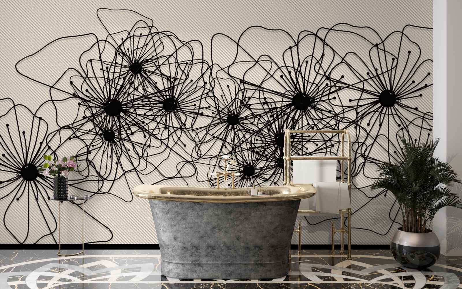 Fototapeta abstraktné kvety maku na hnedom pozadí