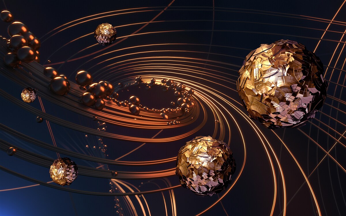 Fototapeta trajektórie rotácie lopty v abstrakcii