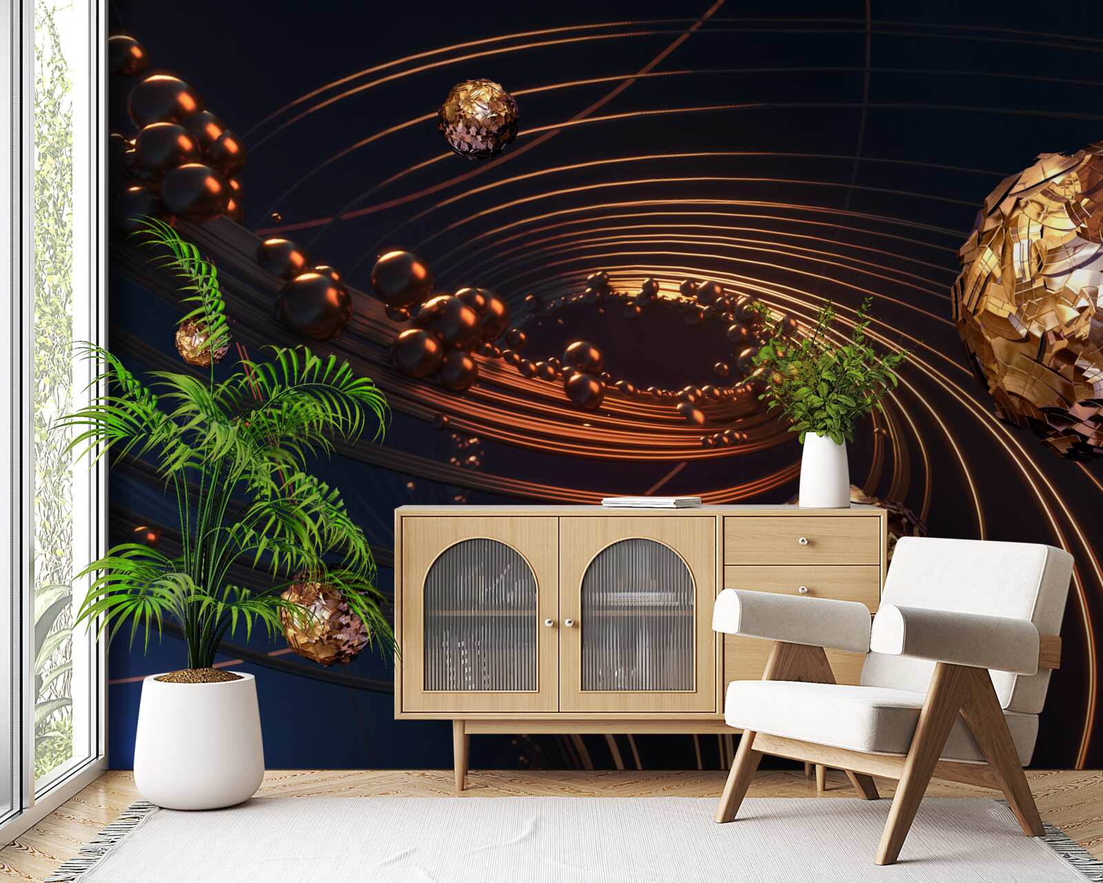 Fototapeta trajektórie rotácie lopty v abstrakcii